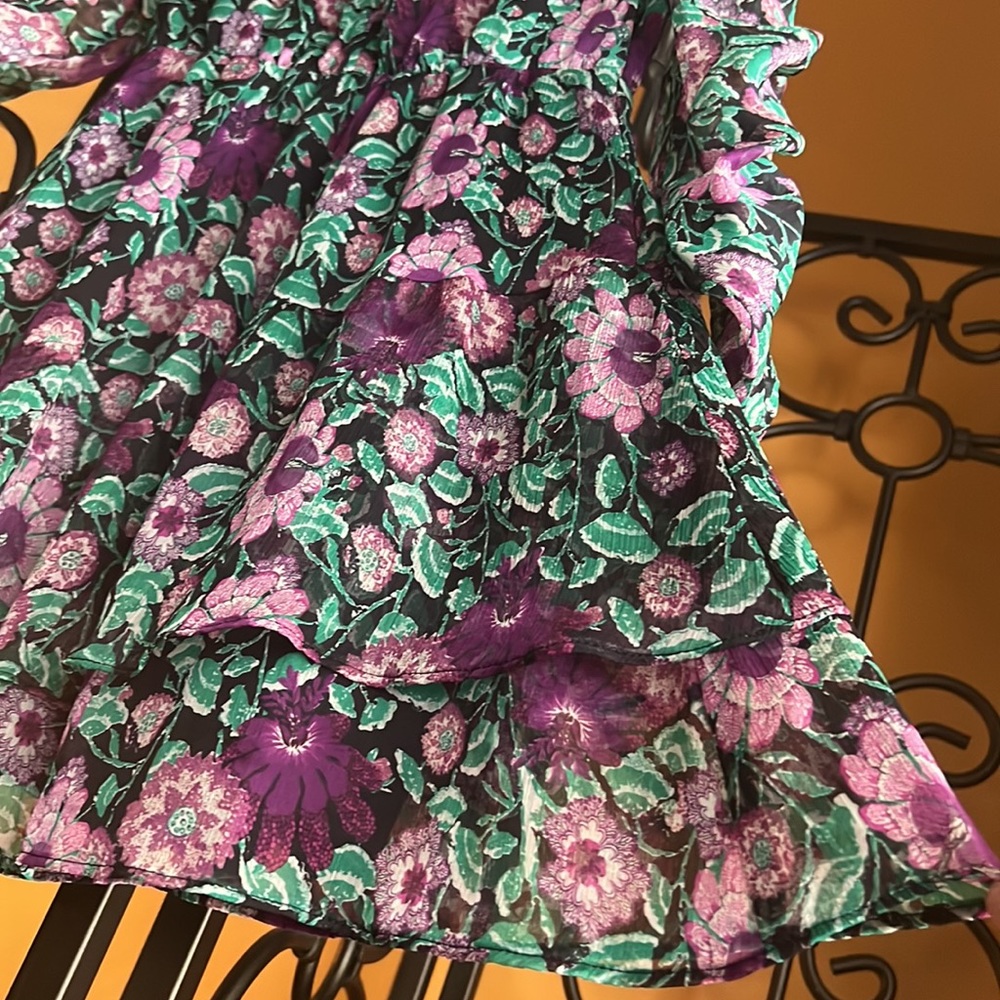 ZARA FLORAL LONG SLEEVE DRESS - Picture 6 of 16